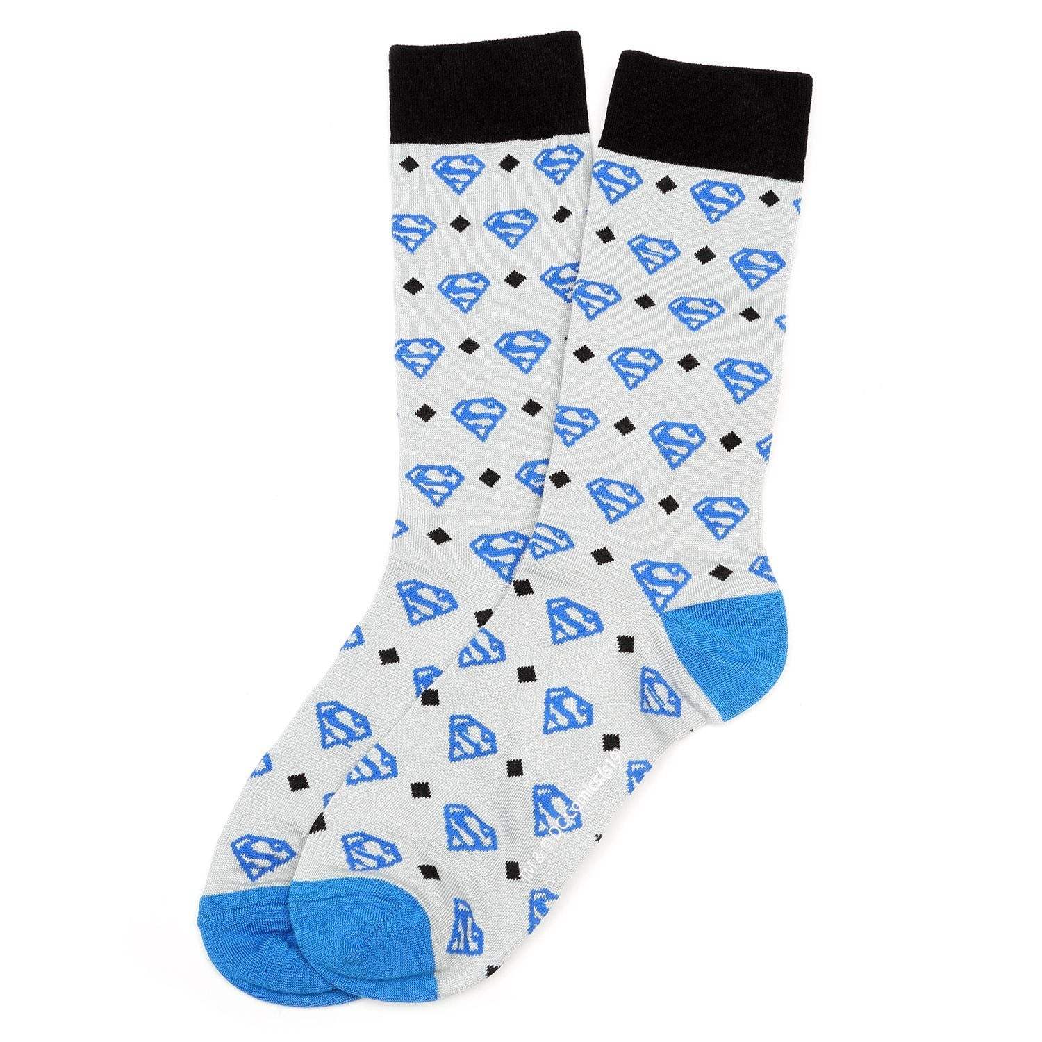 DC Superman Diamond Gray Socks - Cufflinks.com - Flyclothing LLC