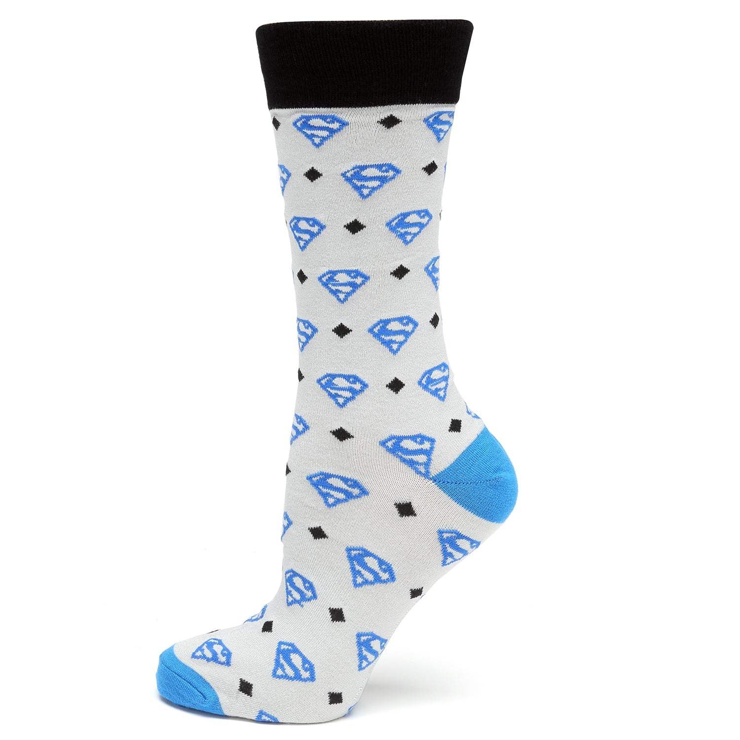 DC Superman Diamond Gray Socks - Cufflinks.com - Flyclothing LLC