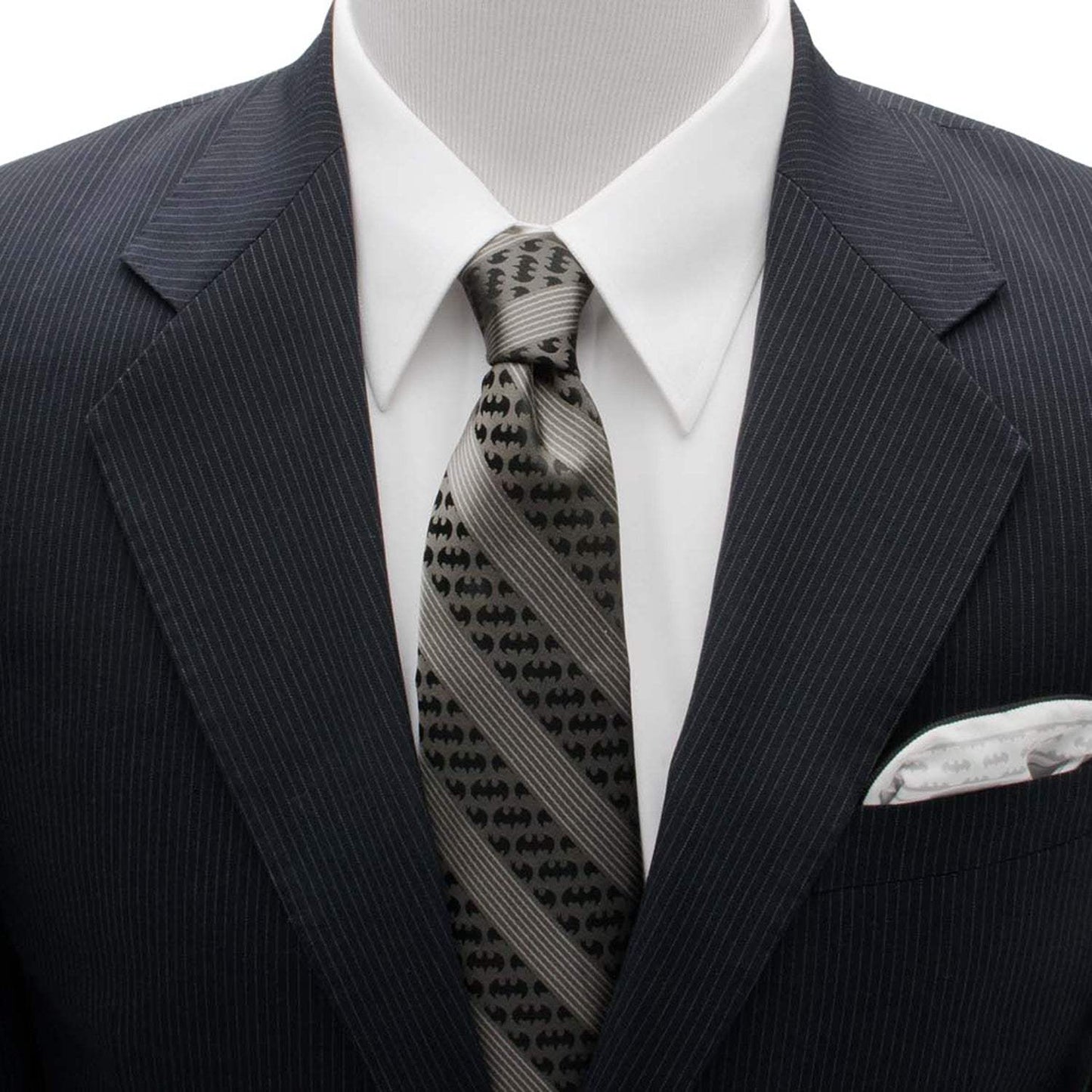 DC Batman Black Pinstripe Tie - Cufflinks.com - Flyclothing LLC