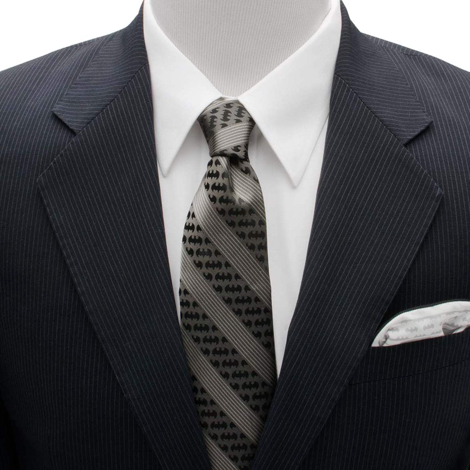 DC Batman Black Pinstripe Tie - Cufflinks.com - Flyclothing LLC
