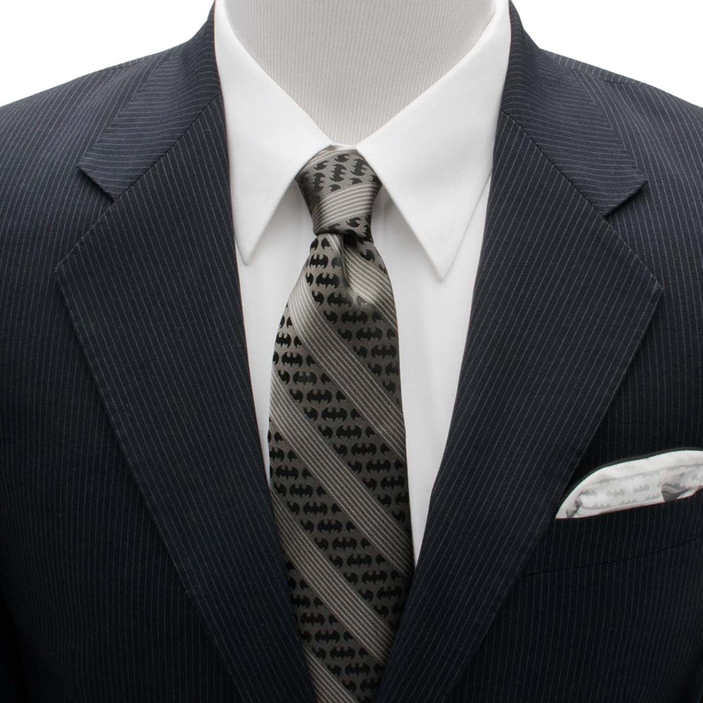 DC Batman Black Pinstripe Tie - Cufflinks.com - Flyclothing LLC