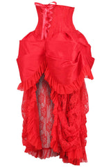 Daisy Corsets Top Drawer Steel Boned Red Lace Victorian Bustle Underbust Corset Dress - Daisy Corsets - Flyclothing LLC