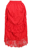 Daisy Corsets Red Lace Adjustable High Low Bustle Skirt - Daisy Corsets
