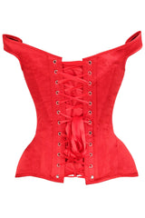 Daisy Corsets Top Drawer Red Satin Steel Boned Corset w/Straps - Daisy Corsets