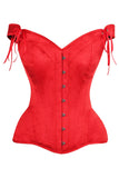 Daisy Corsets Top Drawer Red Satin Steel Boned Corset w/Straps - Daisy Corsets