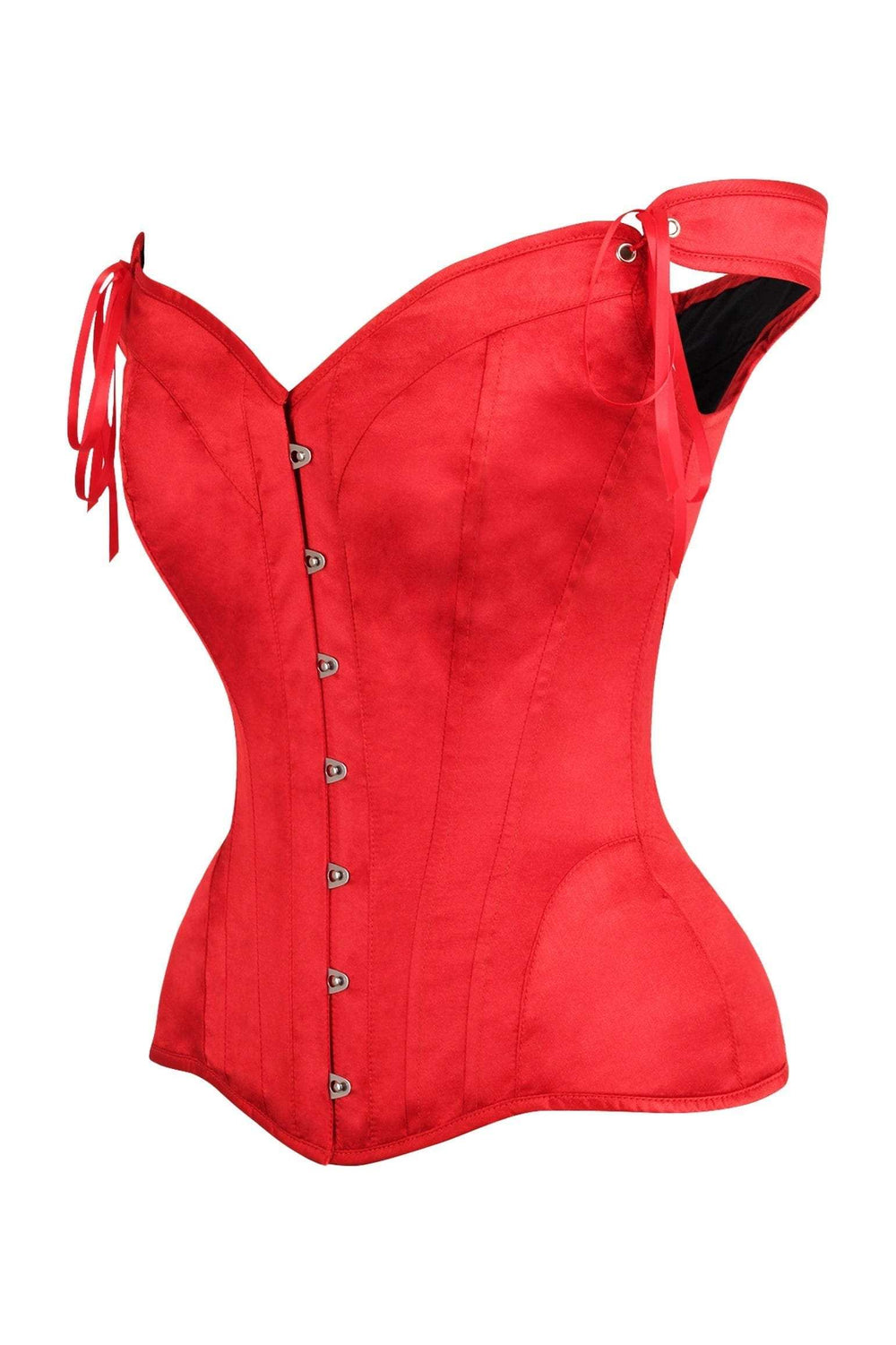 Daisy Corsets Top Drawer Red Satin Steel Boned Corset w/Straps - Daisy Corsets - Flyclothing LLC