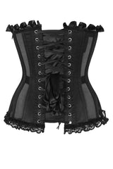Daisy Corsets Top Drawer Steel Boned Black Mesh Underwire Bustier Corset - Daisy Corsets