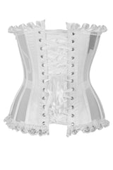Daisy Corsets Top Drawer Steel Boned White Mesh Underwire Bustier Corset - Daisy Corsets - Flyclothing LLC