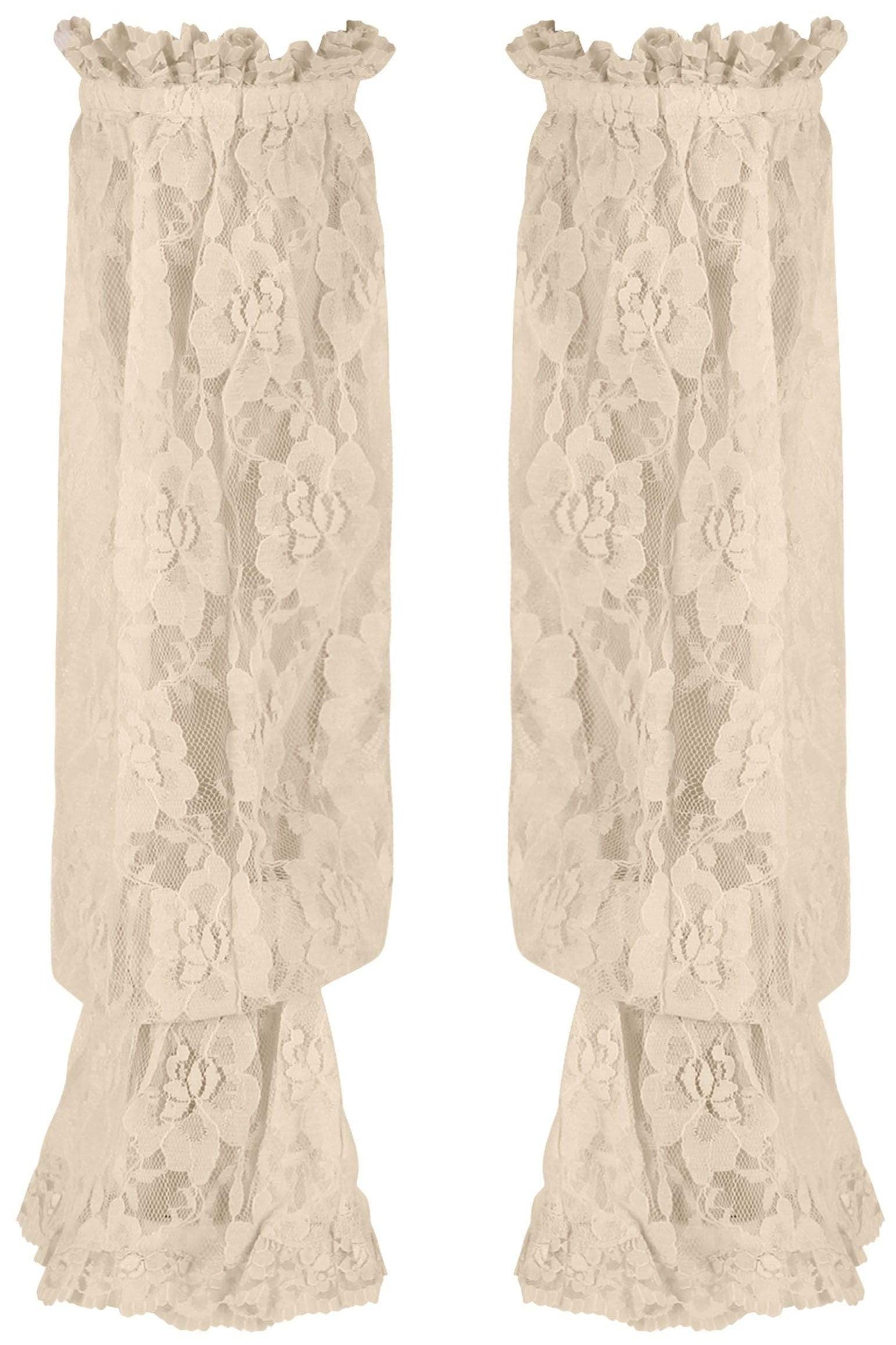 Daisy Corsets Beige Sheer Lace Smocked Sleeves - Daisy Corsets - Flyclothing LLC
