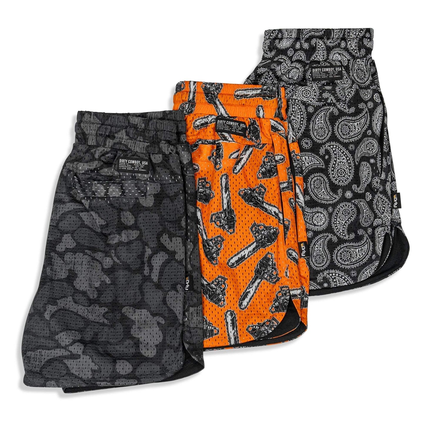 Men’s Double-Layer Mesh Training Shorts — 5" Inseam - DIRTY COWBOY USA - Flyclothing LLC