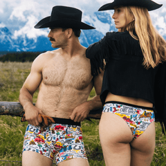 The Rowdy Rodeo | Western Map Shinesty x Diamond Cross Ranch Cheeky Underwear - Shinesty