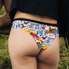 The Rowdy Rodeo | Western Map Shinesty x Diamond Cross Ranch Ball Hammock® Pouch Underwear With Fly - Shinesty