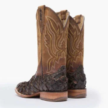 Durango® Premium Exotics Dark Brown Pirarucu Western Boot - Durango - Flyclothing LLC