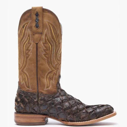Durango® Premium Exotics Dark Brown Pirarucu Western Boot - Durango - Flyclothing LLC