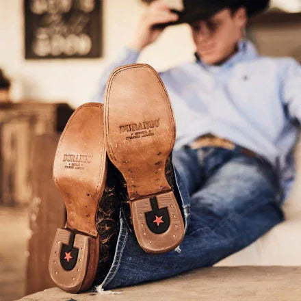 Durango® Premium Exotics Dark Brown Pirarucu Western Boot - Durango - Flyclothing LLC