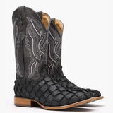 Durango® Premium Exotics Matte Black Pirarucu Western Boot - Durango - Flyclothing LLC