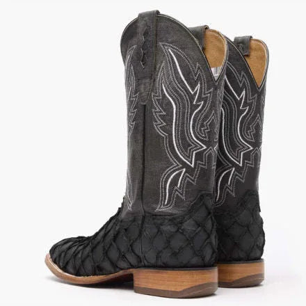 Durango® Premium Exotics Matte Black Pirarucu Western Boot - Durango - Flyclothing LLC