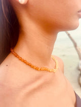 Raw Baltic Amber + Sunflower || Necklace || - CanyonLeaf - Flyclothing LLC