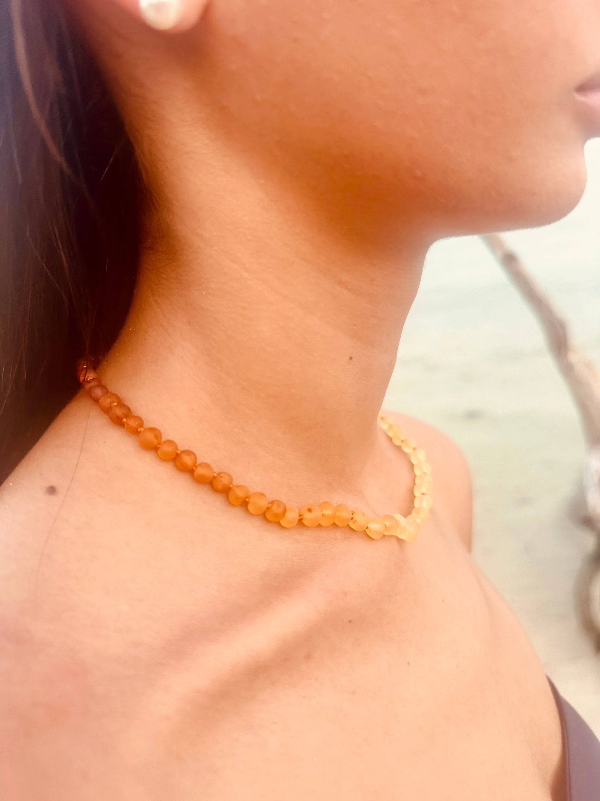 Raw Baltic Amber + Sunflower || Necklace || - CanyonLeaf - Flyclothing LLC