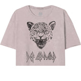 Def Leppard 1 Color Oversize Crop Top - Def Leppard
