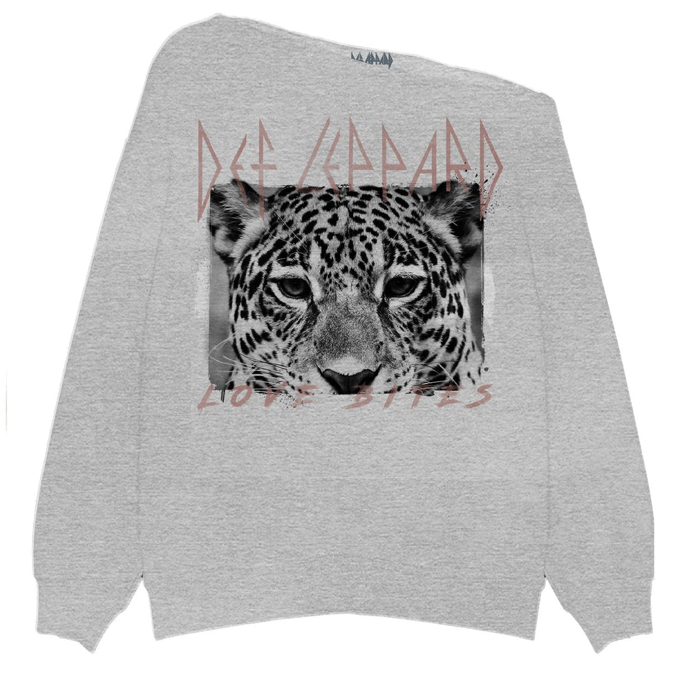 Def Leppard Love Bites Off The Shoulder Sweatshirt - Def Leppard