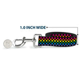 Dog Leash - Checker Black/Neon Rainbow - Buckle-Down - Flyclothing LLC