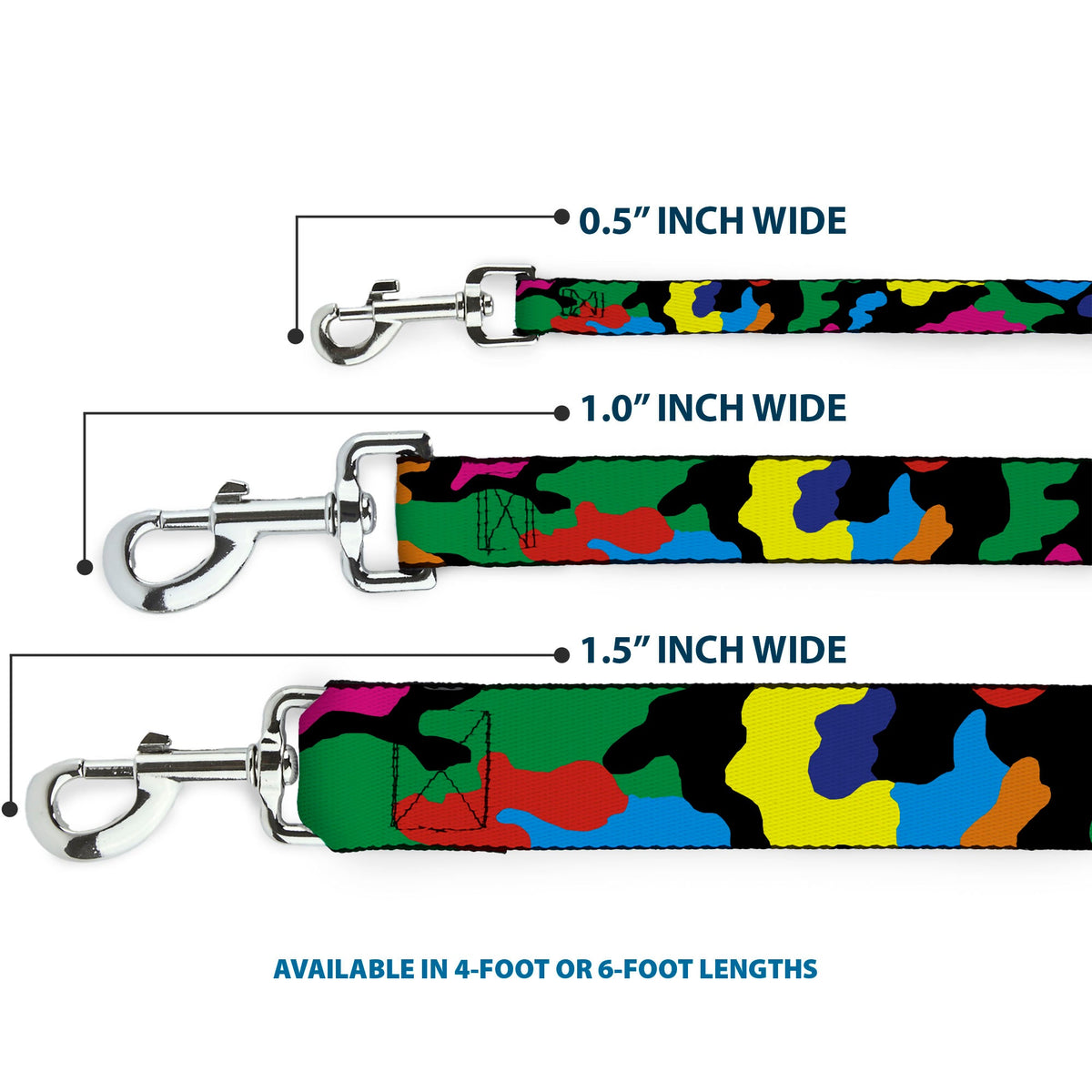 Dog Leash - Camo Multi Neon