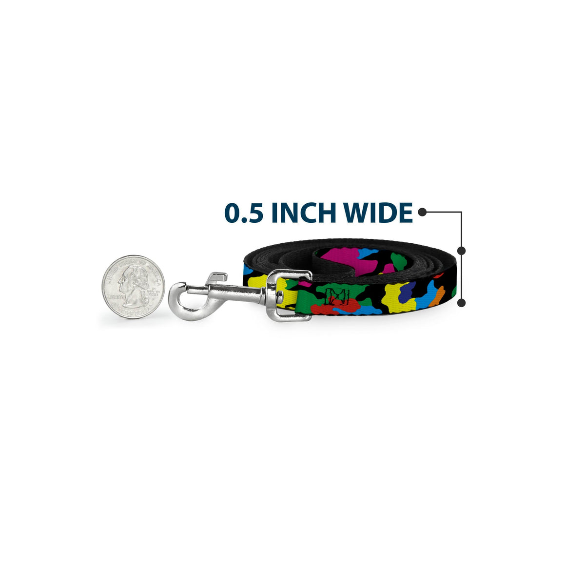 Dog Leash - Camo Multi Neon