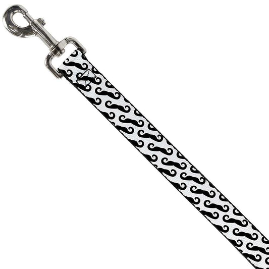 Dog Leash - Diagonal Handlebar Mustaches White/Black - Buckle-Down - Flyclothing LLC