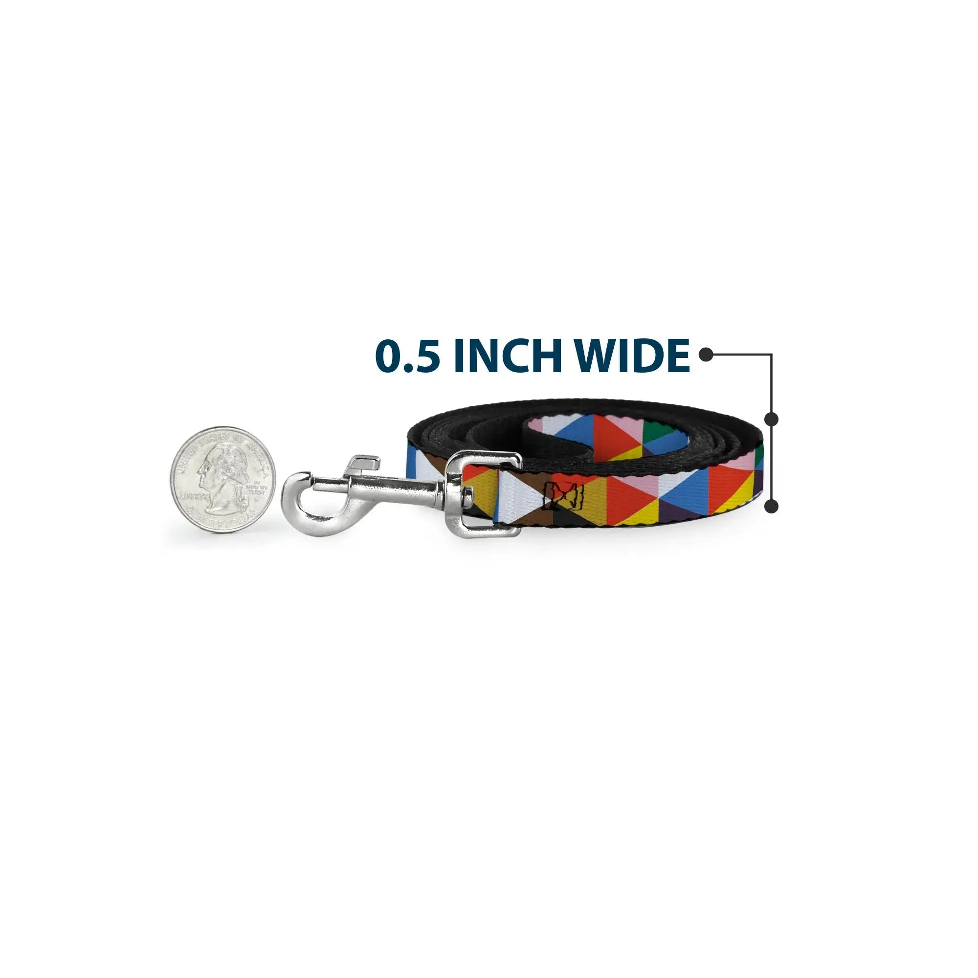 Dog Leash - Geometric Triangle Blocks Multi Color - Buckle-Down - Flyclothing LLC