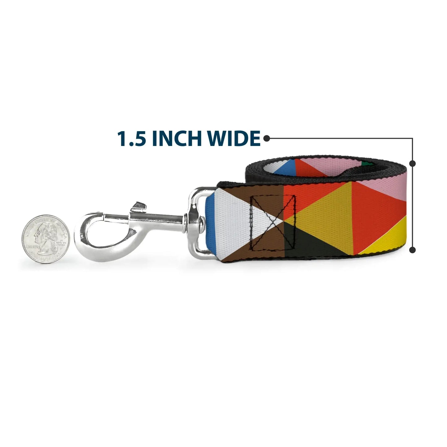 Dog Leash - Geometric Triangle Blocks Multi Color - Buckle-Down - Flyclothing LLC
