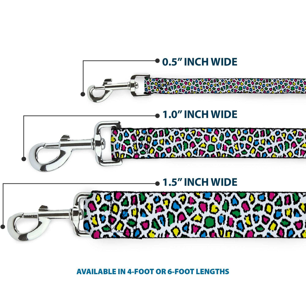 Dog Leash - Leopard White/Multi Color - Buckle-Down - Flyclothing LLC