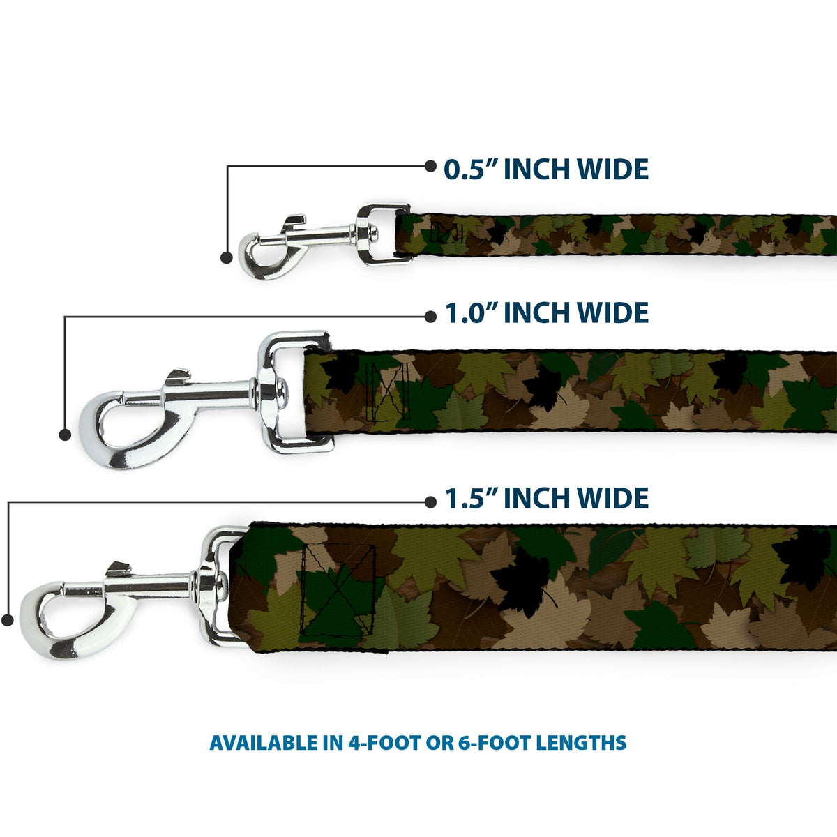 Dog Leash - Leaf Camo Browns/Greens/Black - Buckle-Down - Flyclothing LLC