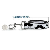 Dog Leash - Mustaches White/Black - Buckle-Down - Flyclothing LLC