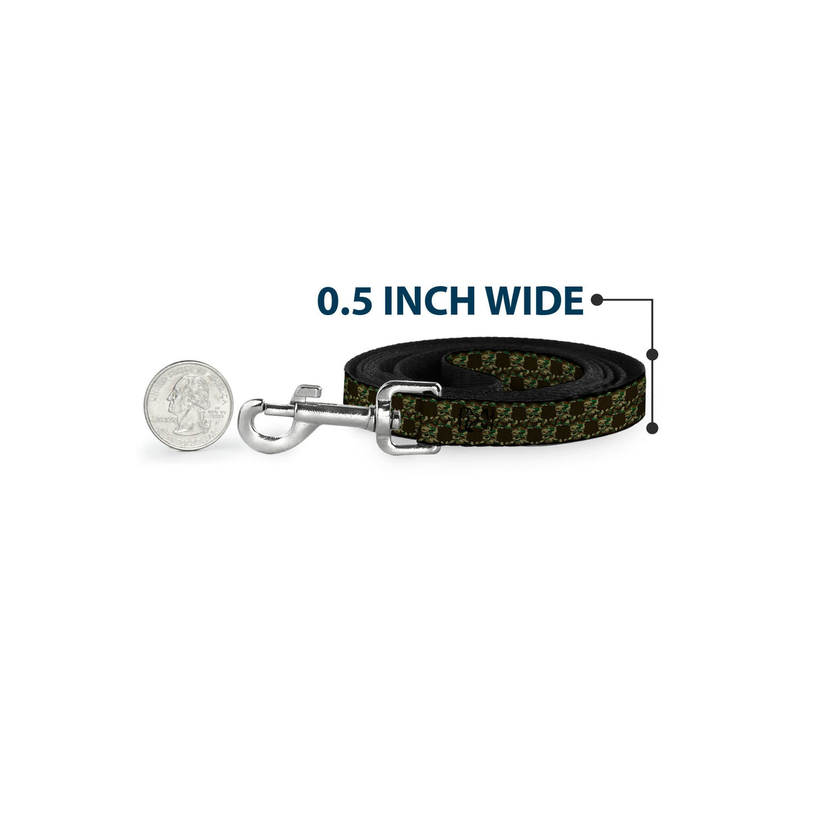 Dog Leash - Top Skulls Black/Camo Olive - Buckle-Down - Flyclothing LLC