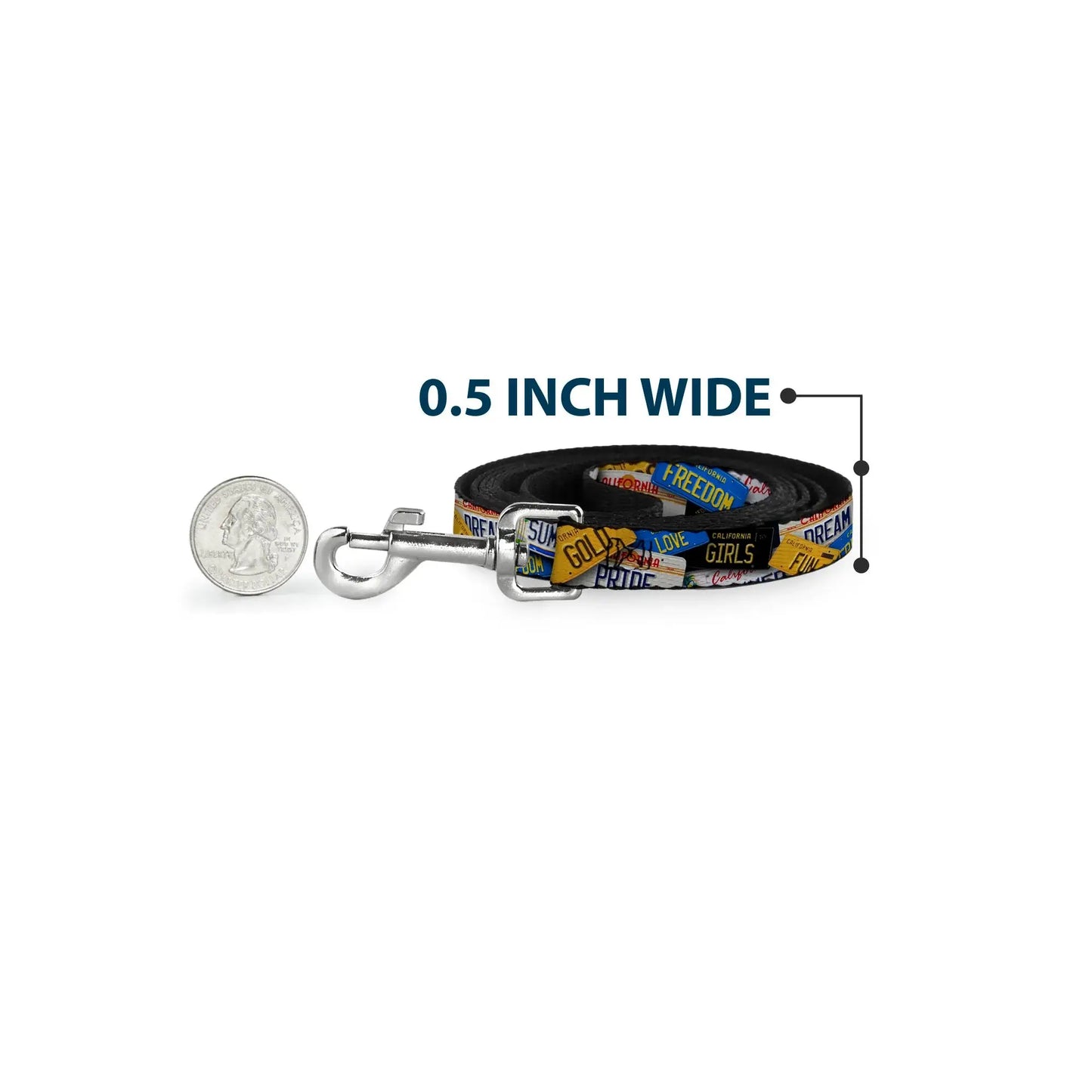 Dog Leash - Cali License Plates Stacked - Buckle-Down - Flyclothing LLC