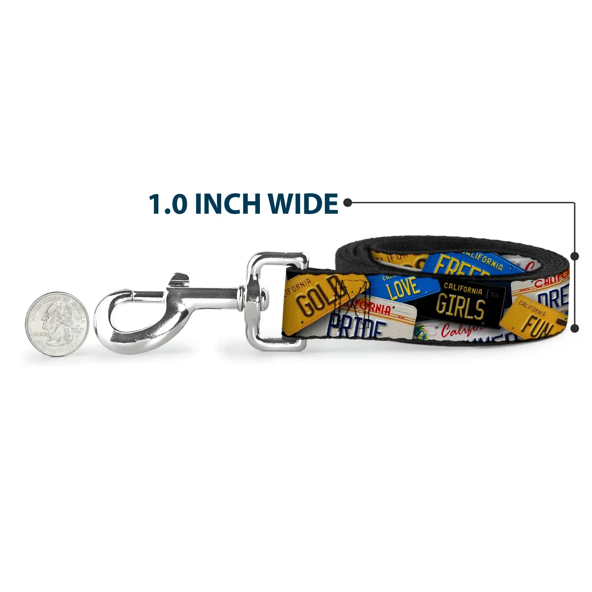 Dog Leash - Cali License Plates Stacked - Buckle-Down - Flyclothing LLC