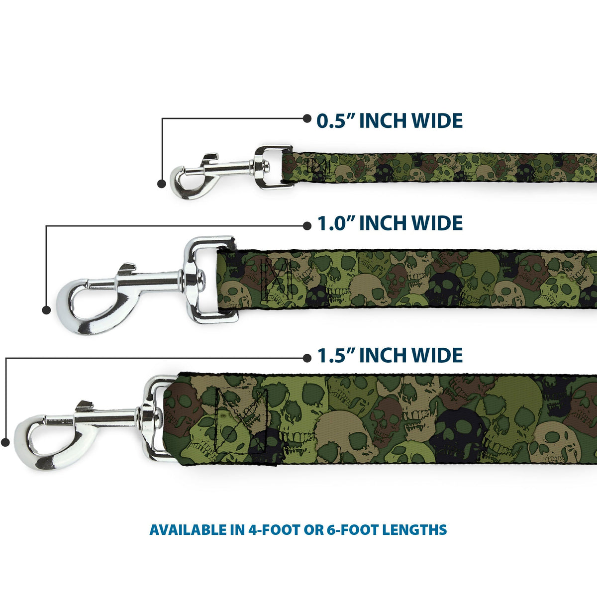 Dog Leash - Camo Olive Skull Yard