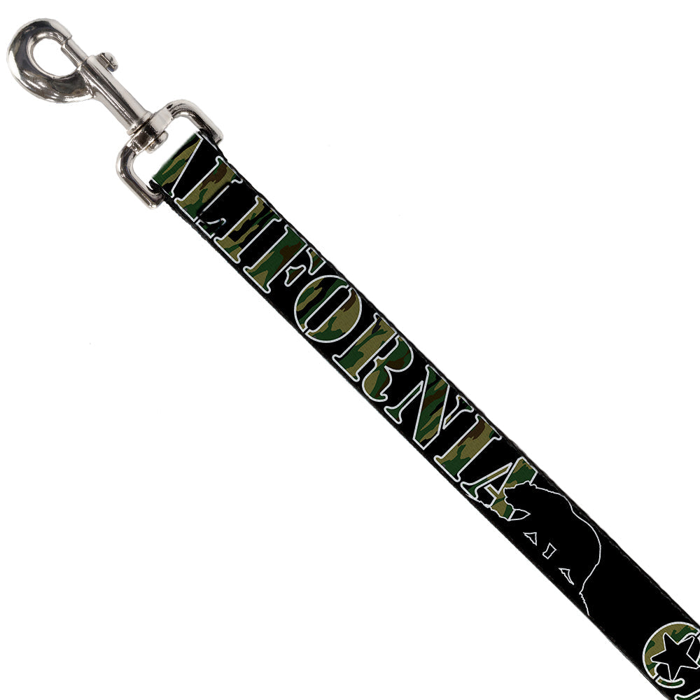 Dog Leash - CALIFORNIA/Bear Silhouette Black/Camo Olive - Buckle-Down - Flyclothing LLC
