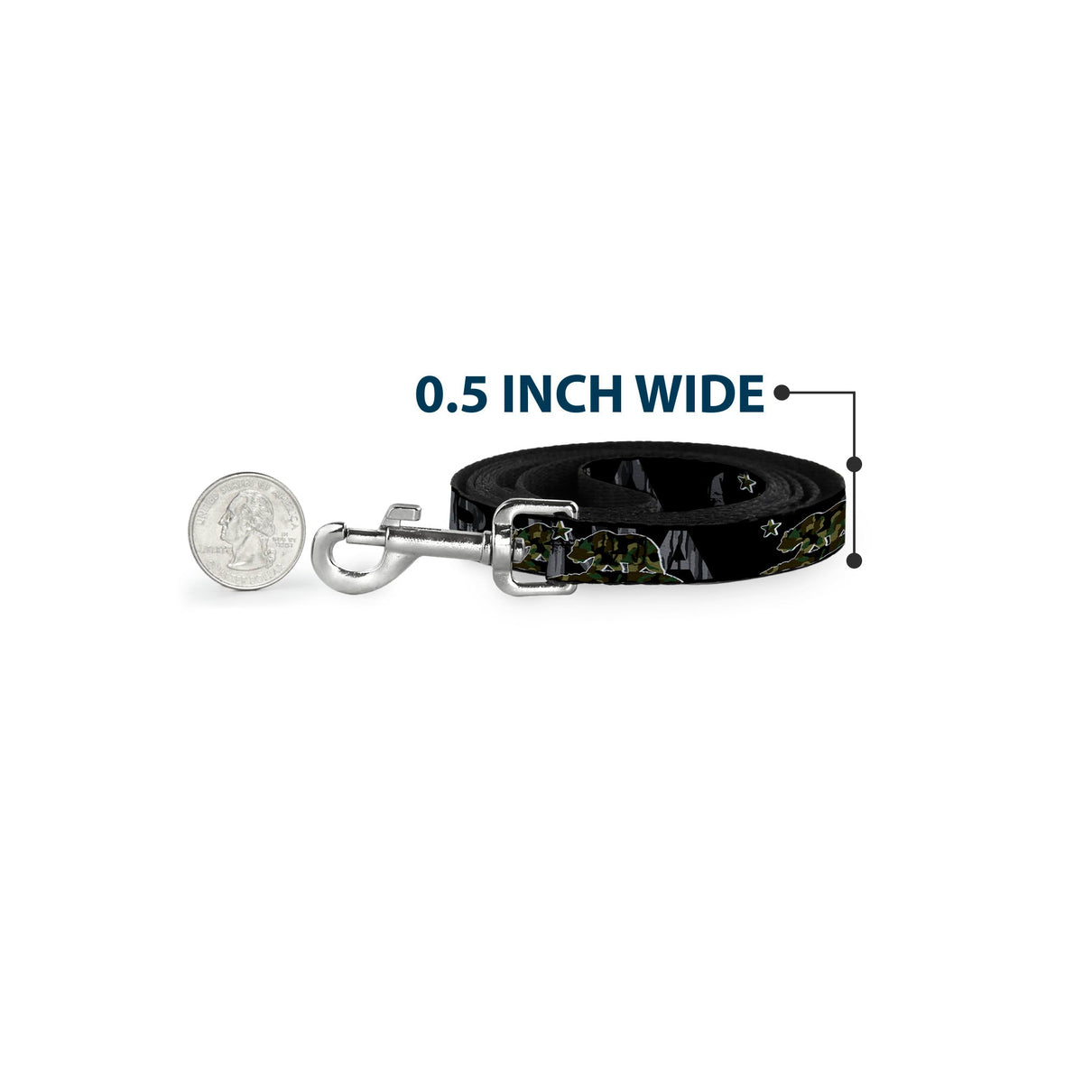 Dog Leash - CALIFORNIA/Flag Bear Black/Camo Gray/Camo Olive