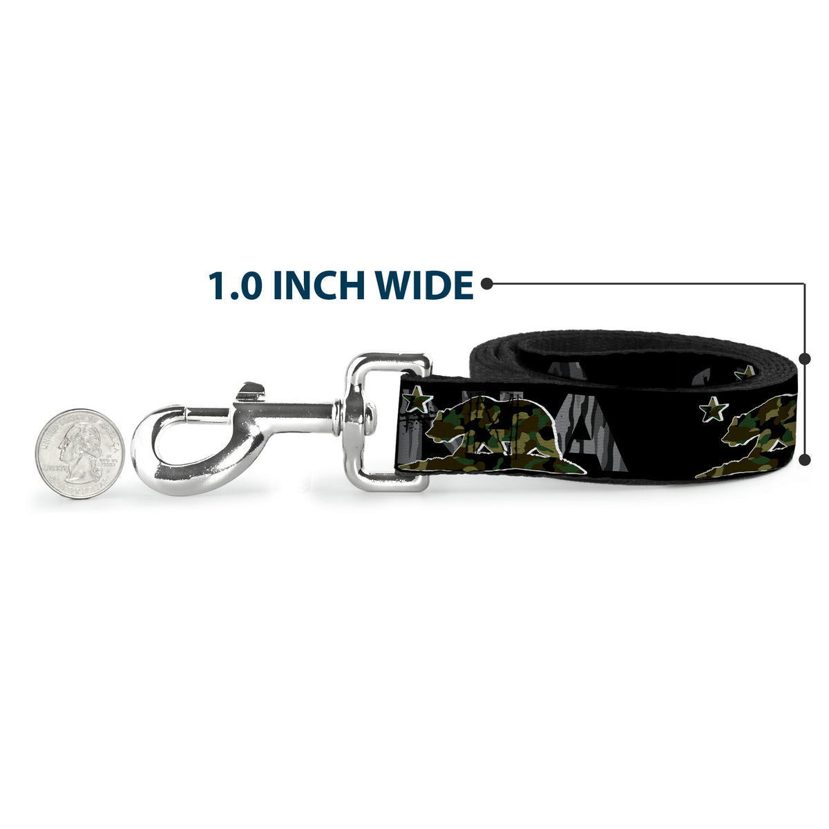 Dog Leash - CALIFORNIA/Flag Bear Black/Camo Gray/Camo Olive