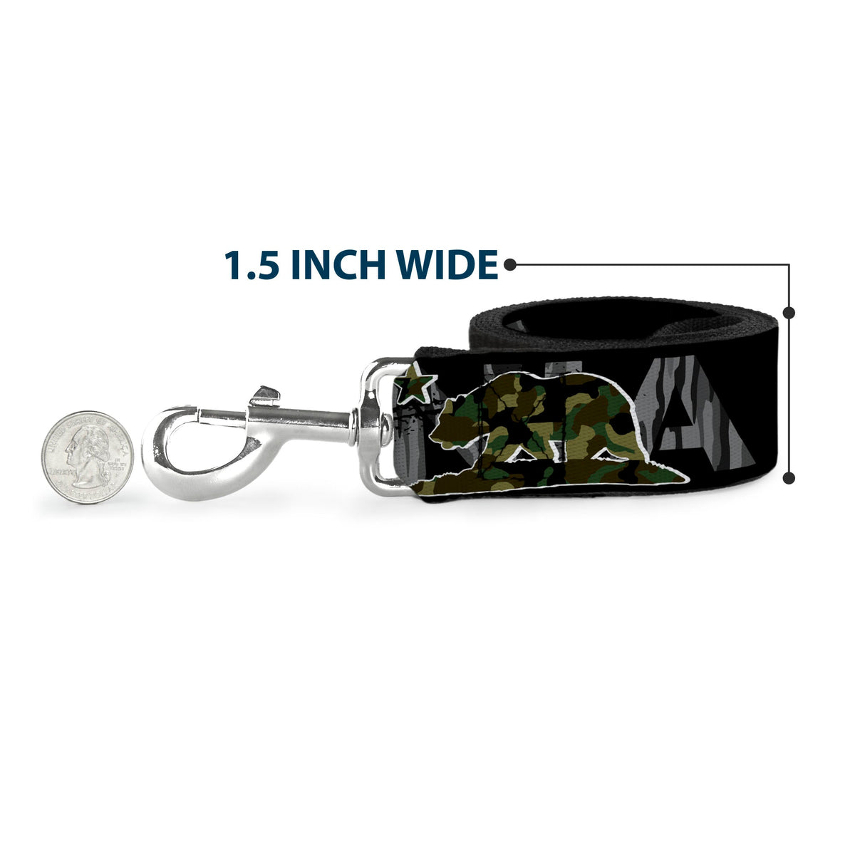 Dog Leash - CALIFORNIA/Flag Bear Black/Camo Gray/Camo Olive