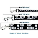 Dog Leash - FAFO FUCK AROUND AND FIND OUT Bold Black/White