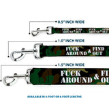 Dog Leash - FAFO FUCK AROUND & FIND OUT Stencil Camo/White - Buckle-Down - Flyclothing LLC