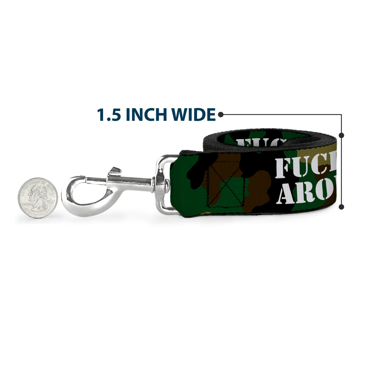 Dog Leash - FAFO FUCK AROUND & FIND OUT Stencil Camo/White - Buckle-Down - Flyclothing LLC