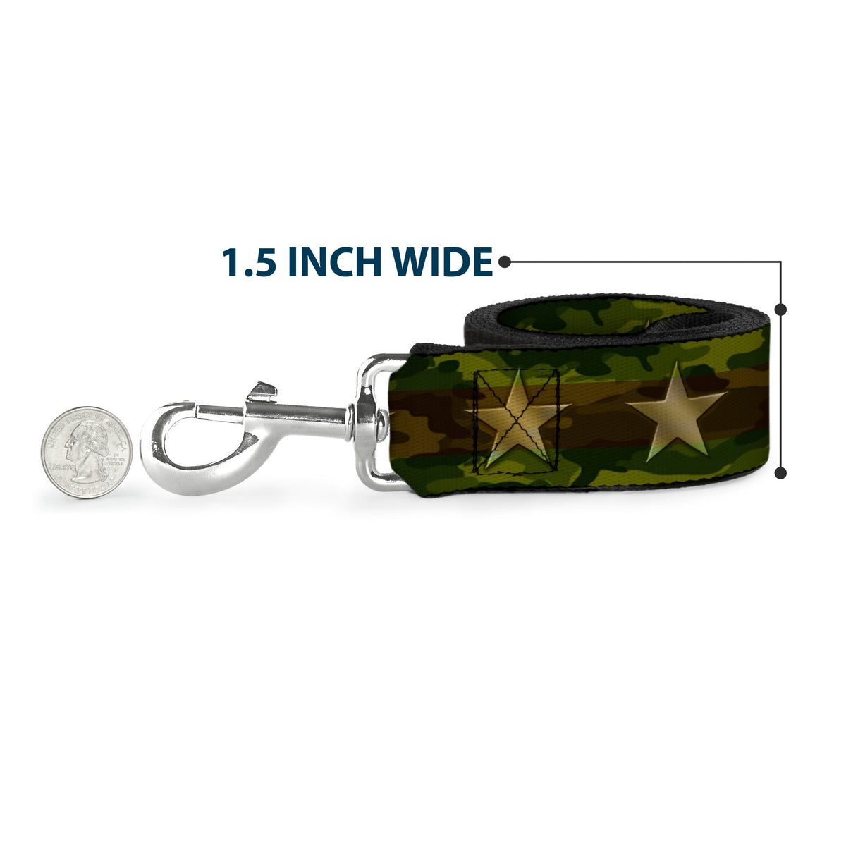 Dog Leash - Star Camo Olive/Gold - Buckle-Down - Flyclothing LLC