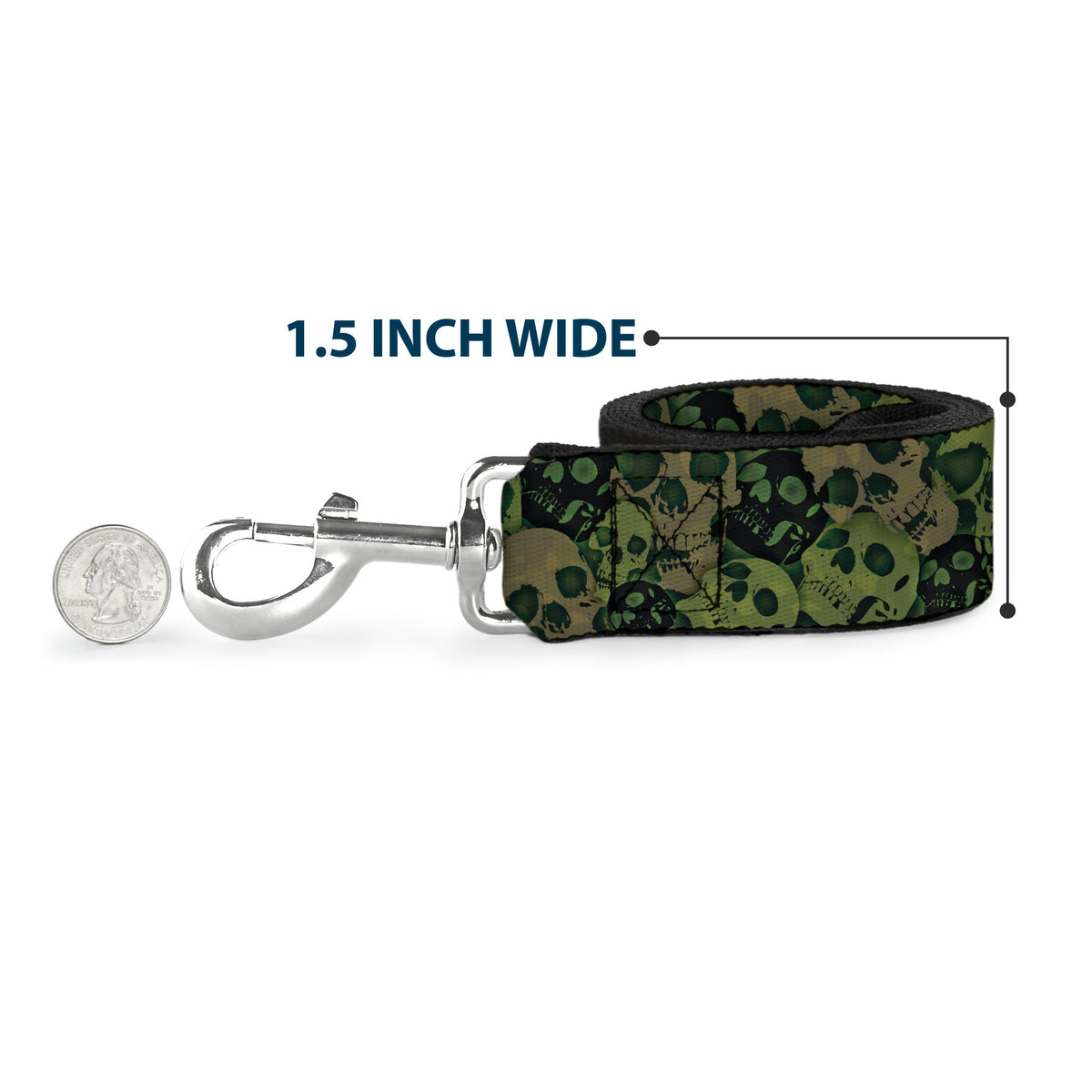 Dog Leash - Camo Olive/Black Skull Yard2 - Buckle-Down - Flyclothing LLC