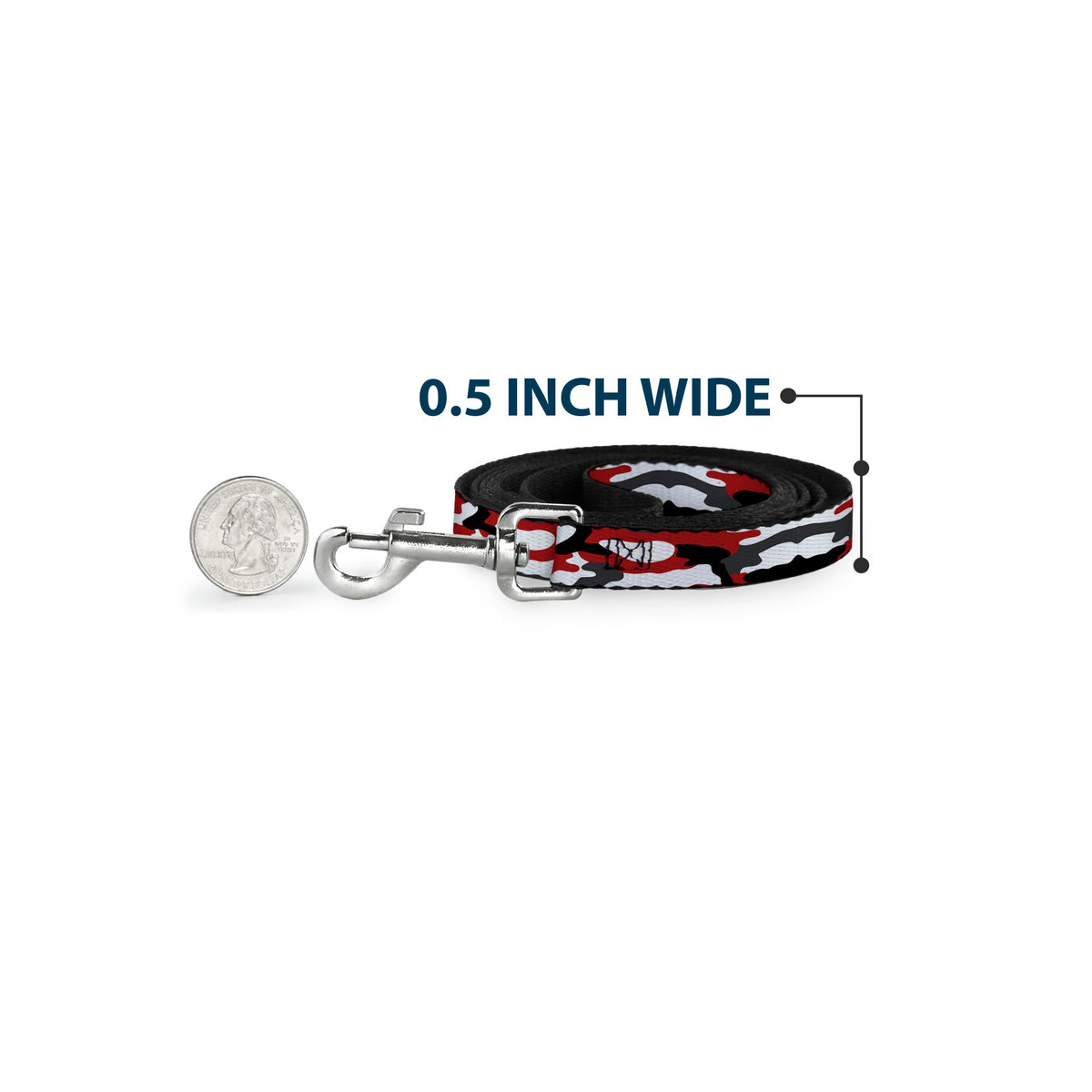 Dog Leash - Camo Red/Black/Gray/White - Buckle-Down - Flyclothing LLC
