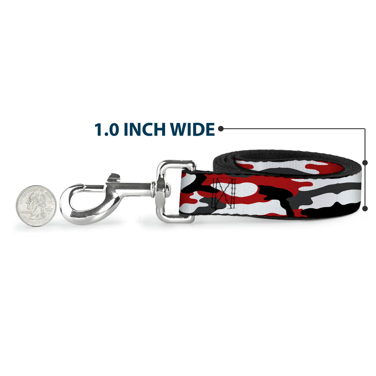 Dog Leash - Camo Red/Black/Gray/White - Buckle-Down - Flyclothing LLC