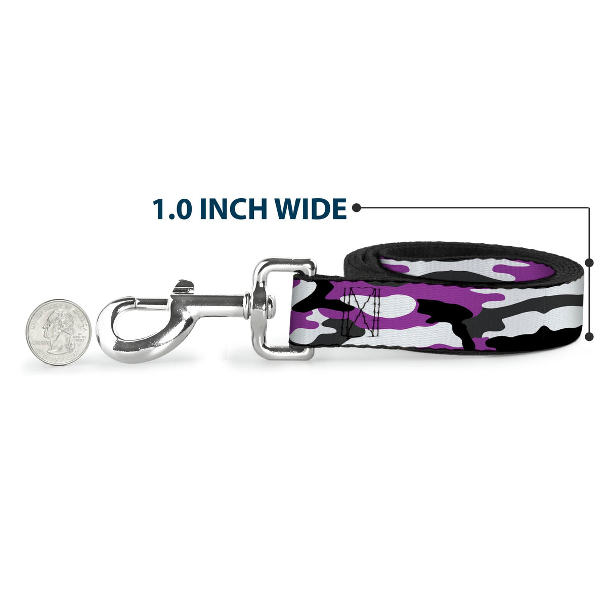 Dog Leash - Camo Purple/Black/Gray/White - Buckle-Down - Flyclothing LLC